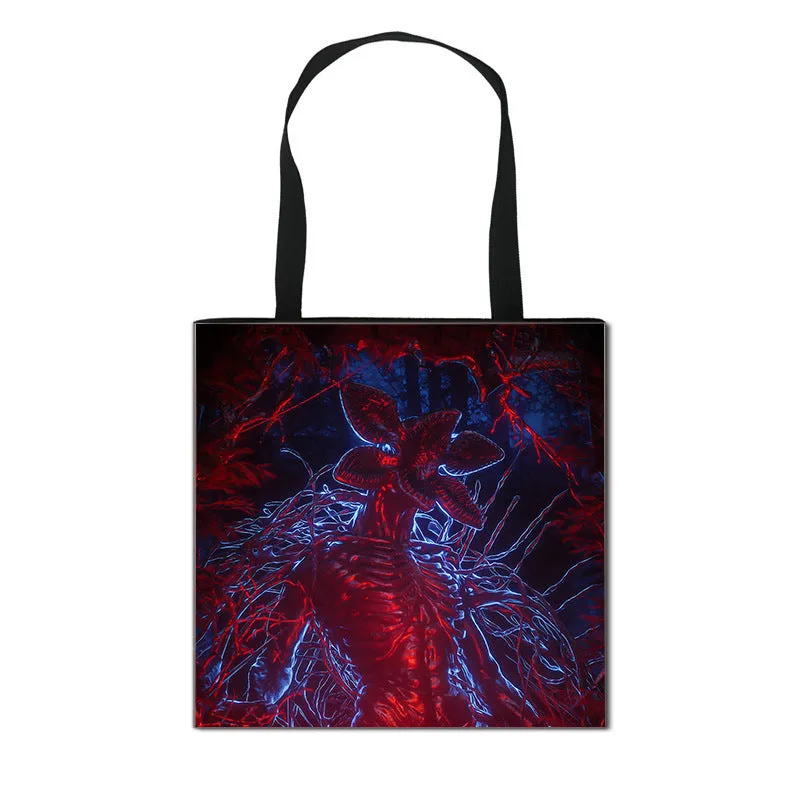 Stranger Things Hellfire Club Handbag Eco-friendly Shopping Bag Portable Student Storage Bag Stain Resistant