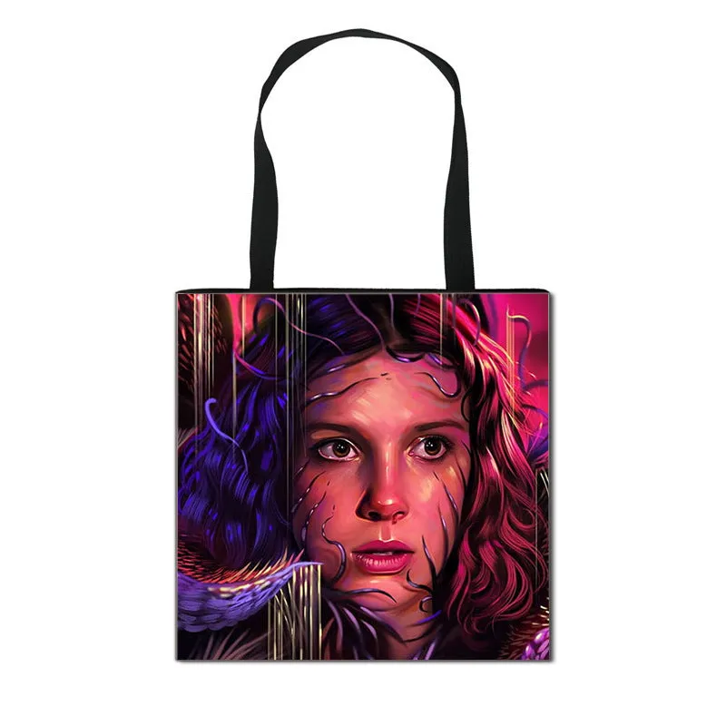 Stranger Things Hellfire Club Handbag Eco-friendly Shopping Bag Portable Student Storage Bag Stain Resistant
