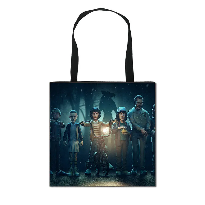 Stranger Things Hellfire Club Handbag Eco-friendly Shopping Bag Portable Student Storage Bag Stain Resistant