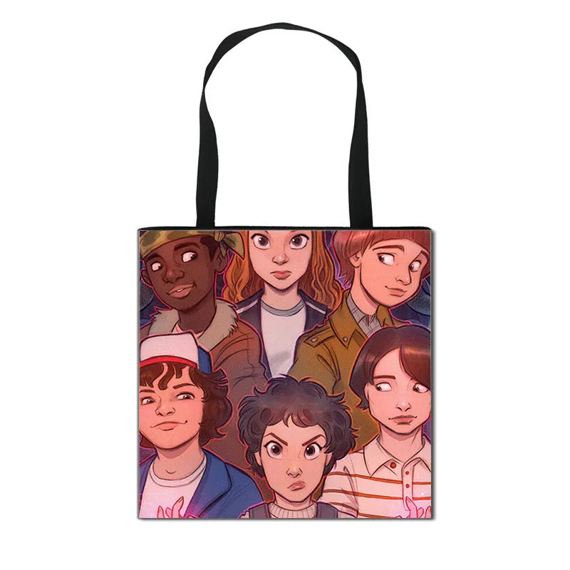 Stranger Things Hellfire Club Handbag Eco-friendly Shopping Bag Portable Student Storage Bag Stain Resistant