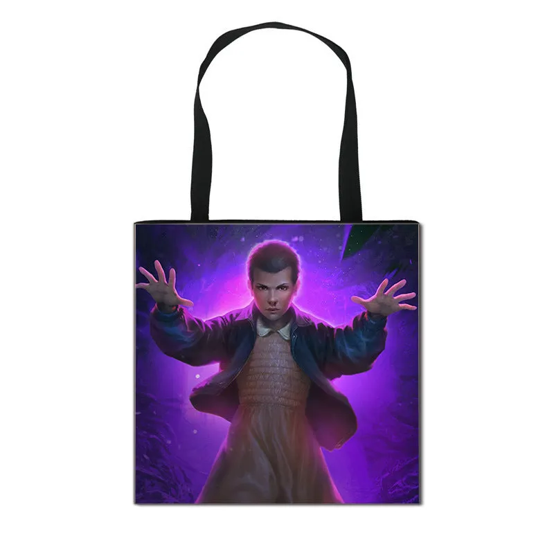 Stranger Things Hellfire Club Handbag Eco-friendly Shopping Bag Portable Student Storage Bag Stain Resistant