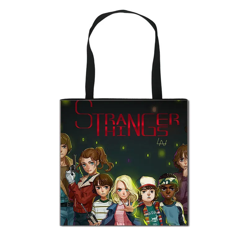 Stranger Things Hellfire Club Handbag Eco-friendly Shopping Bag Portable Student Storage Bag Stain Resistant