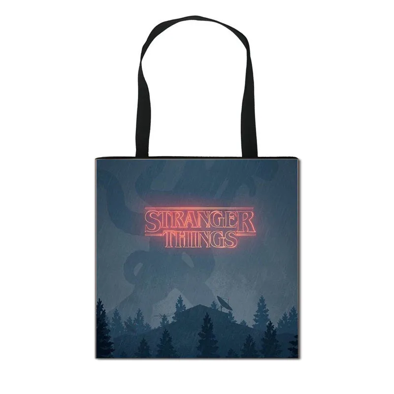 Stranger Things Hellfire Club Handbag Eco-friendly Shopping Bag Portable Student Storage Bag Stain Resistant
