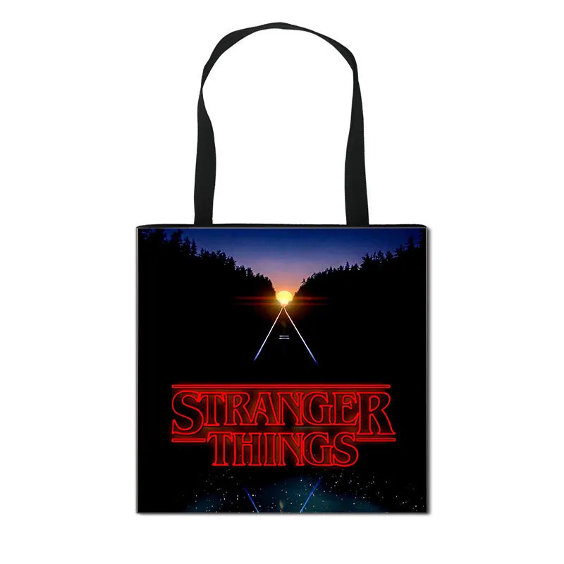 Stranger Things Hellfire Club Handbag Eco-friendly Shopping Bag Portable Student Storage Bag Stain Resistant