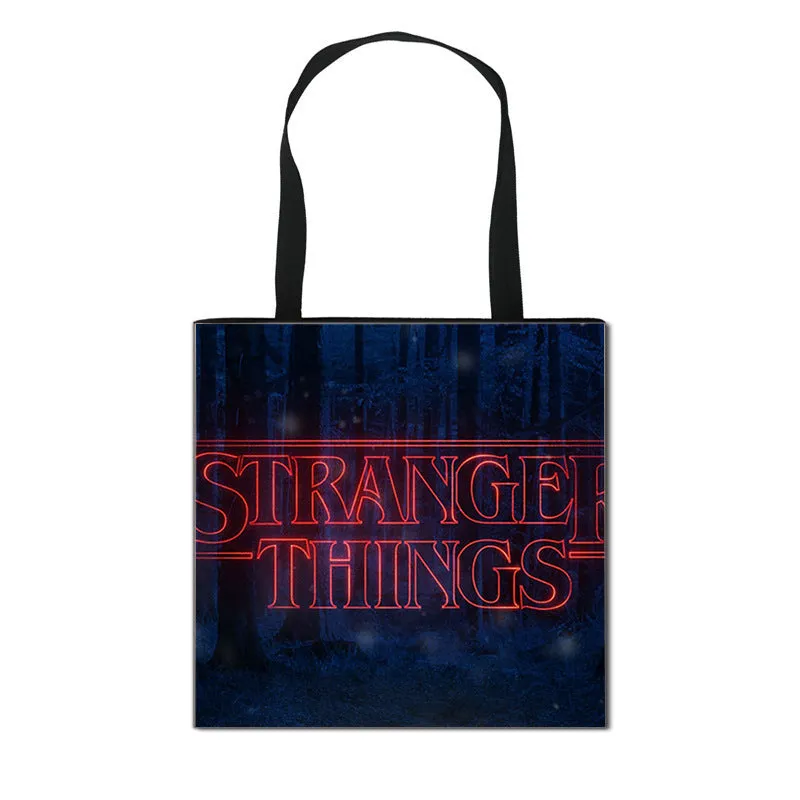Stranger Things Hellfire Club Handbag Eco-friendly Shopping Bag Portable Student Storage Bag Stain Resistant
