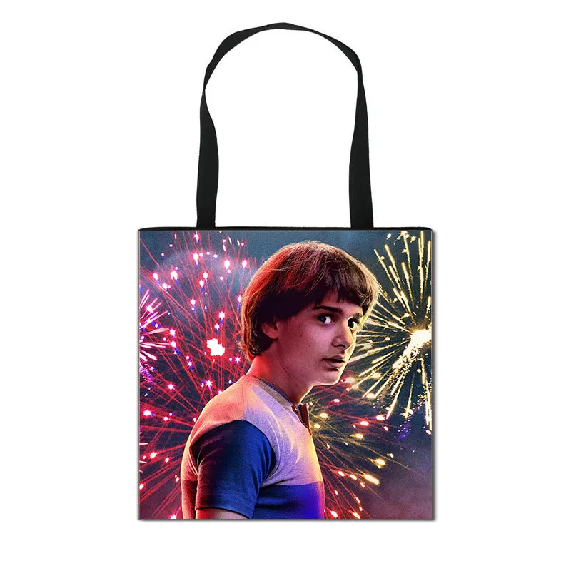 Stranger Things Hellfire Club Handbag Eco-friendly Shopping Bag Portable Student Storage Bag Stain Resistant