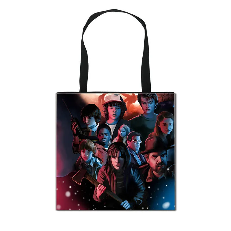 Stranger Things Hellfire Club Handbag Eco-friendly Shopping Bag Portable Student Storage Bag Stain Resistant