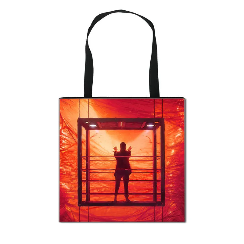 Stranger Things Hellfire Club Handbag Eco-friendly Shopping Bag Portable Student Storage Bag Stain Resistant