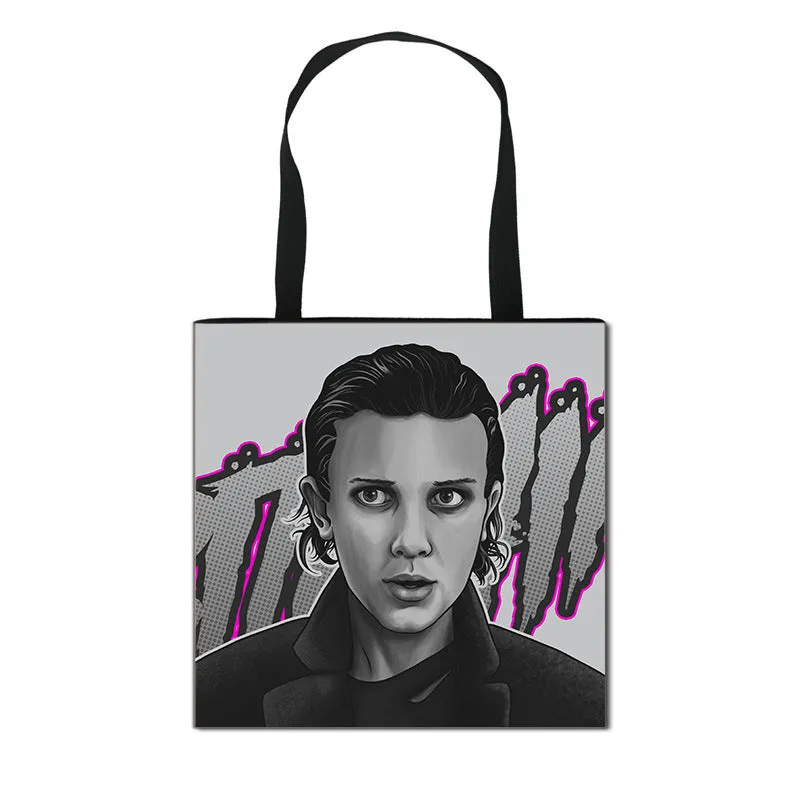 Stranger Things Hellfire Club Handbag Eco-friendly Shopping Bag Portable Student Storage Bag Stain Resistant