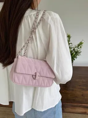 Stylish Geometric Pattern Shoulder Bag, Cute Underarm Bag, Vegan Leather Bag, Crossbody Bag, Adjustable Straps Leather Bag, Gift for her