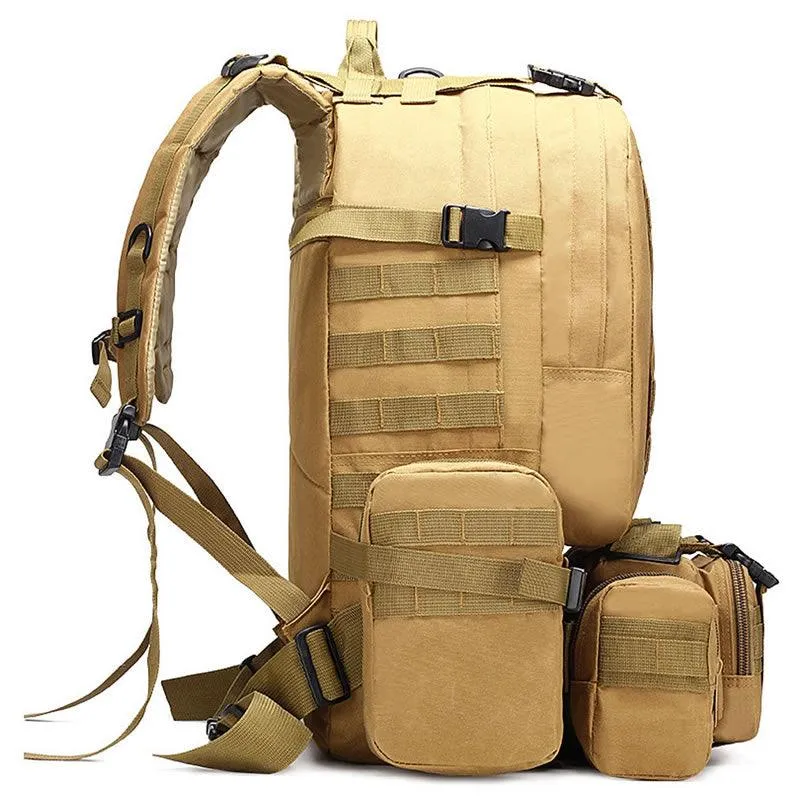 Tactical Backpack with 3 Detachable Molle Bags -183660 BROWN