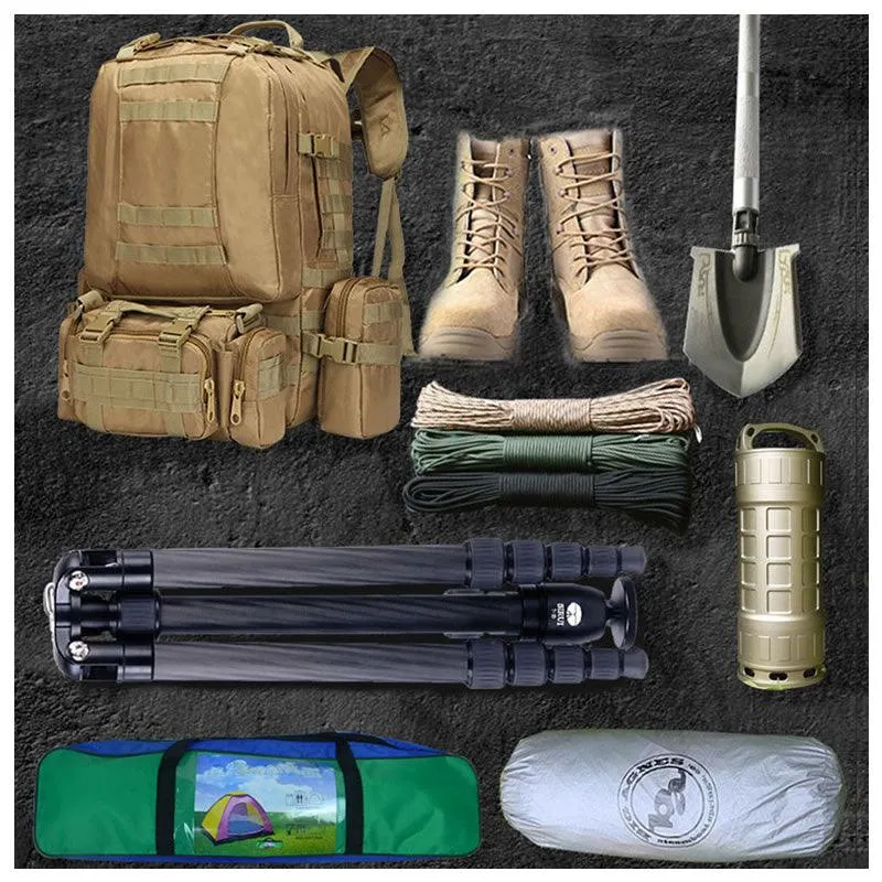 Tactical Backpack with 3 Detachable Molle Bags -183660 BROWN