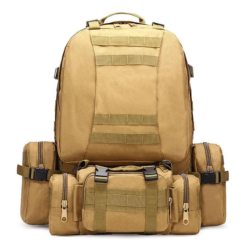 Tactical Backpack with 3 Detachable Molle Bags -183660 BROWN