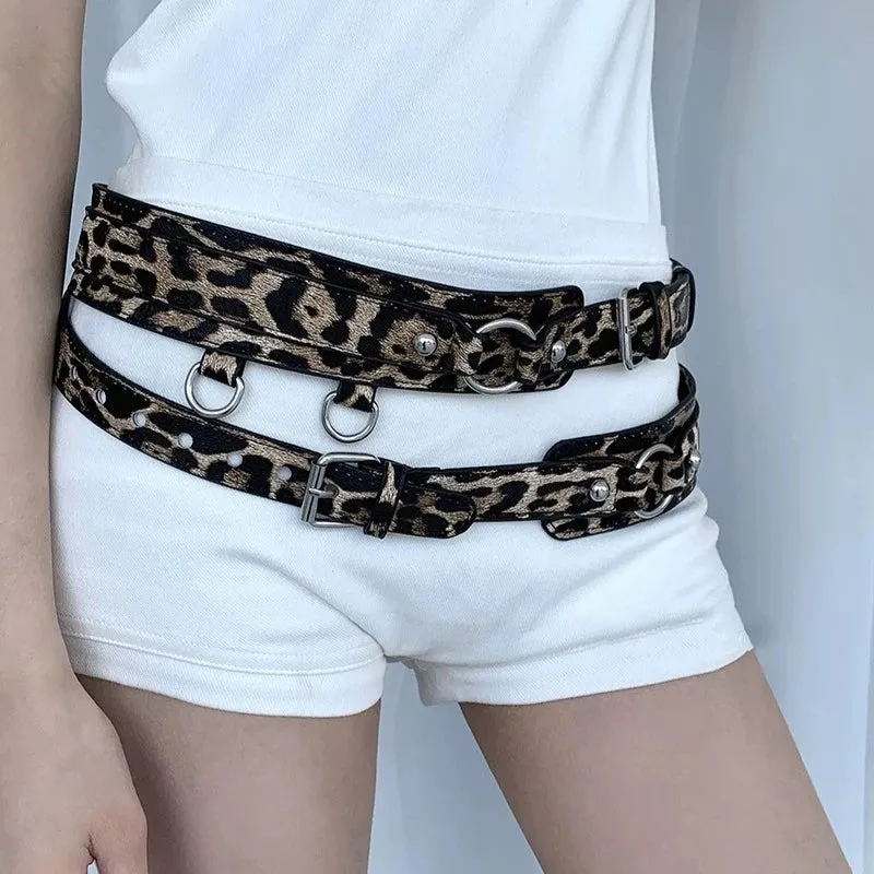 TAVIMART  -  Harajuku Leopard Streetwear Trendy Bags for Women Korean Belt Y2k Aesthetic Leg Bag Personality Fashion Ladies Punk Waist Packs
