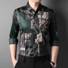 Top Grade Luxury Brand Fashion Slim Fit Designer Striped Classic Shirts For Men  Shirt Long Sleeve Casual Mens Clothes