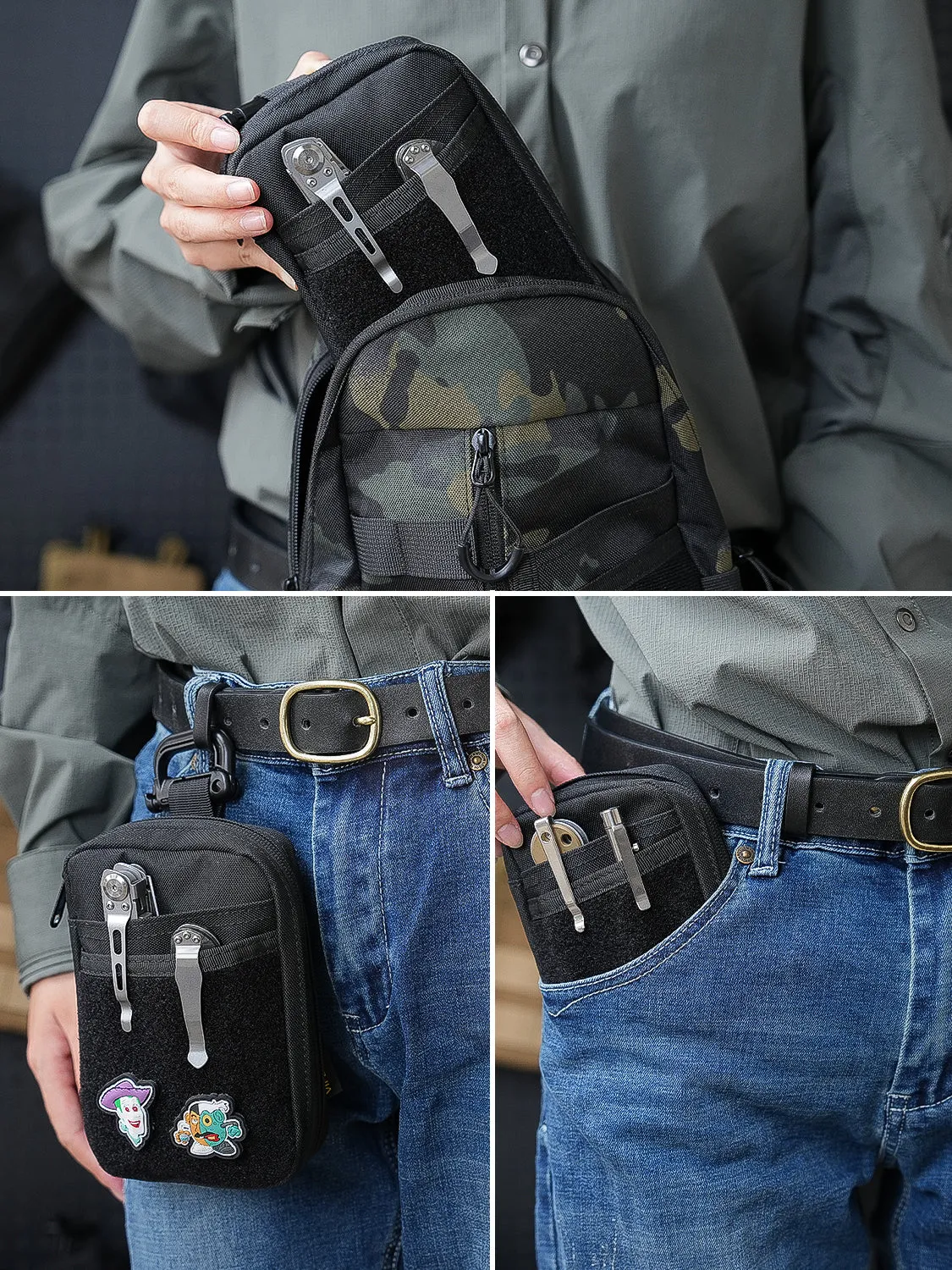 VE32 EDC Pouch, Pocket Organizer with Velcro Area