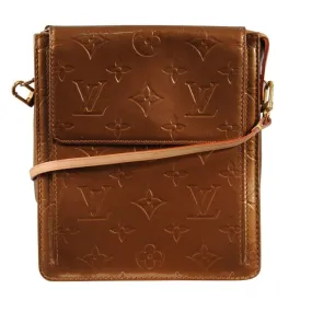 Vernis Mott Monogram Shoulder Bag Bronze Leather Pochette
