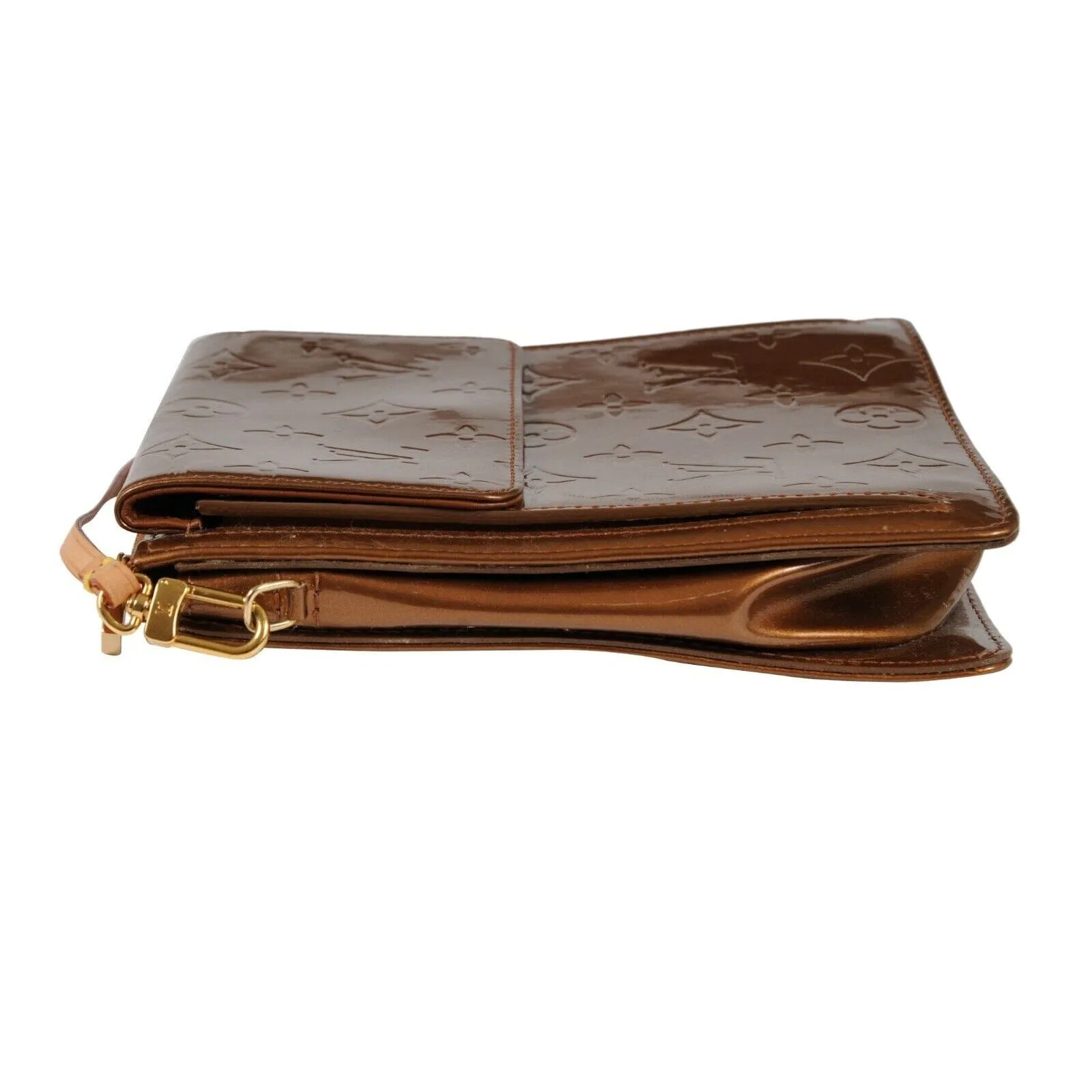 Vernis Mott Monogram Shoulder Bag Bronze Leather Pochette