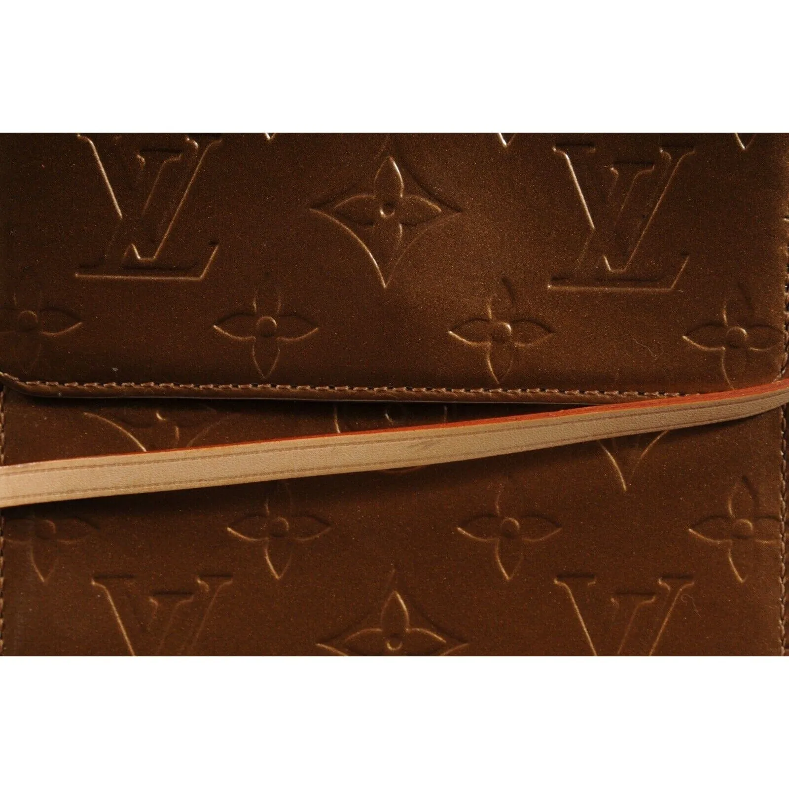 Vernis Mott Monogram Shoulder Bag Bronze Leather Pochette