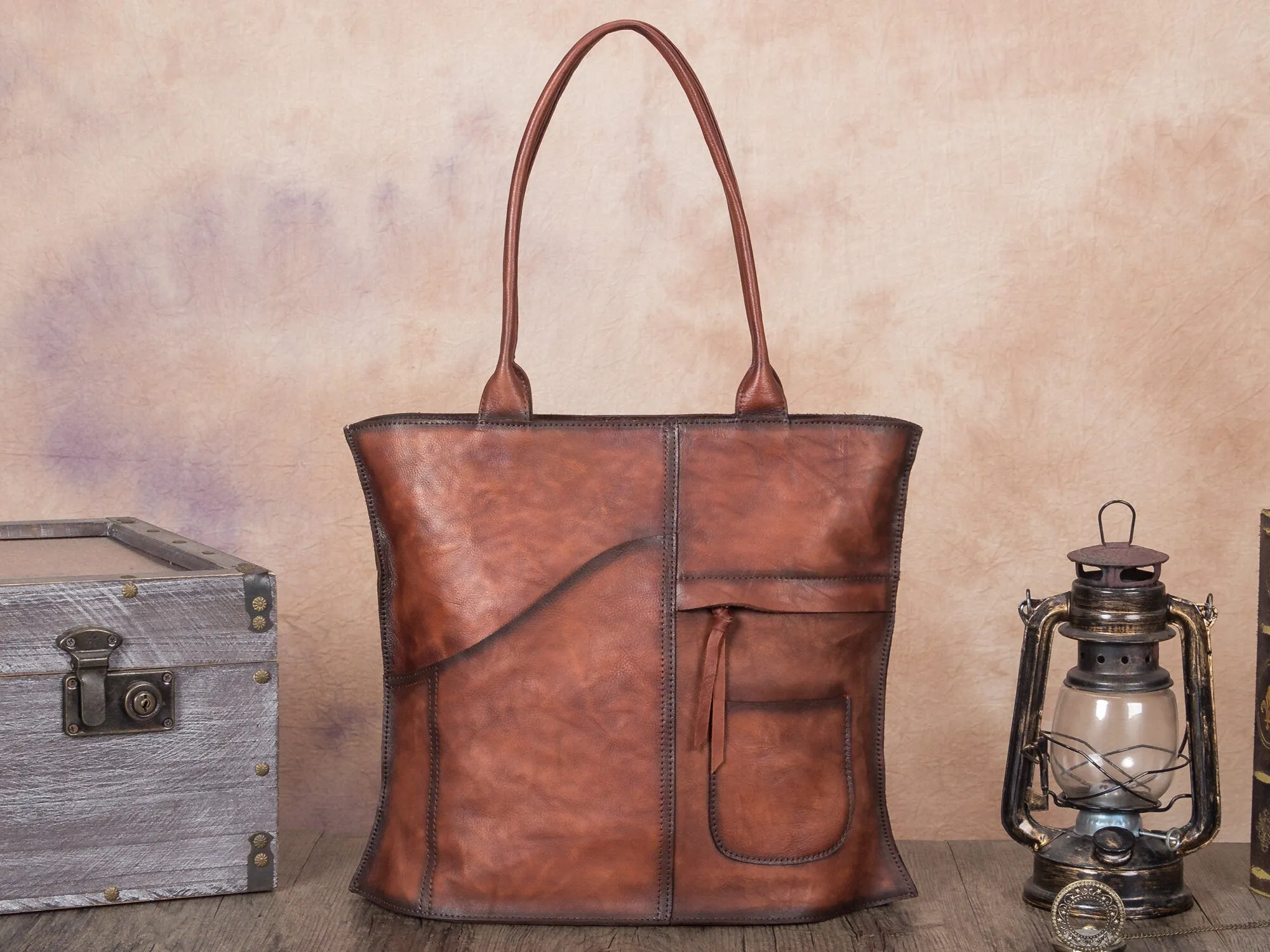 Vintage Handmade Large Capacity Shoulder Bag Tote