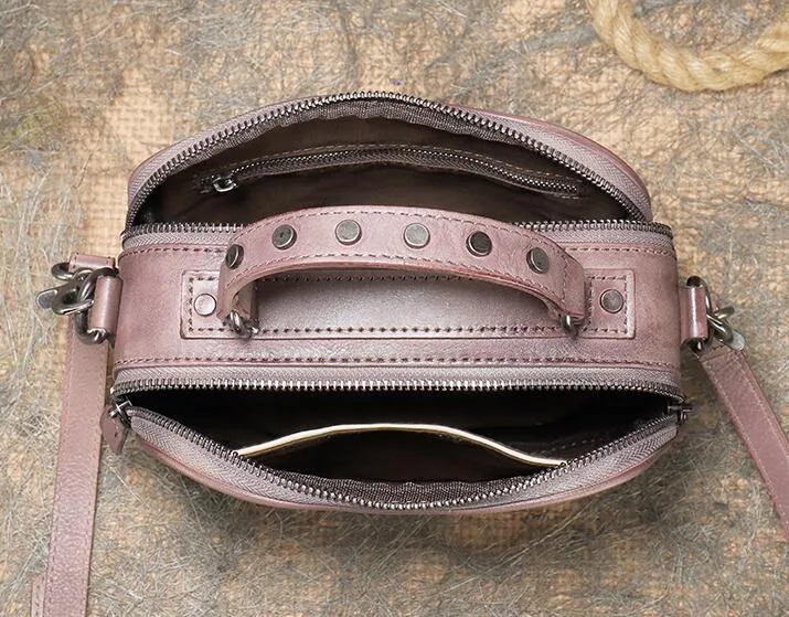 Vintage Ladies Green Leather Handbags Cross Shoulder Bag For Women