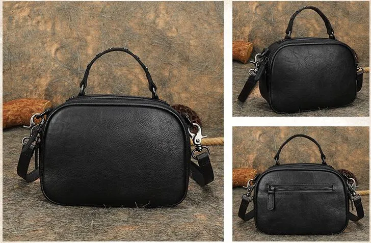 Vintage Ladies Green Leather Handbags Cross Shoulder Bag For Women