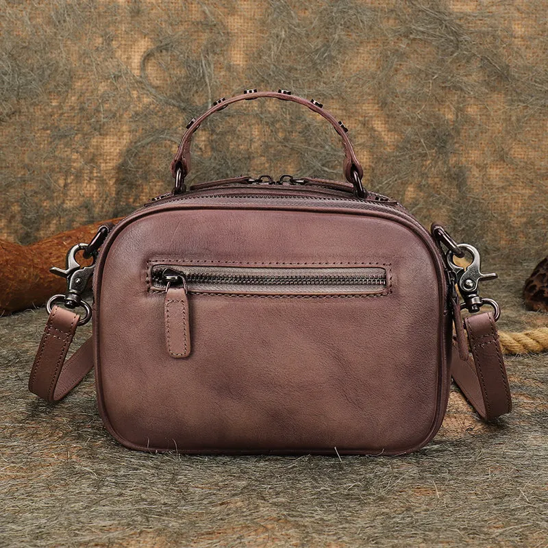 Vintage Ladies Green Leather Handbags Cross Shoulder Bag For Women