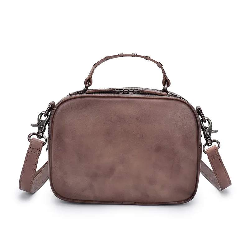 Vintage Ladies Green Leather Handbags Cross Shoulder Bag For Women