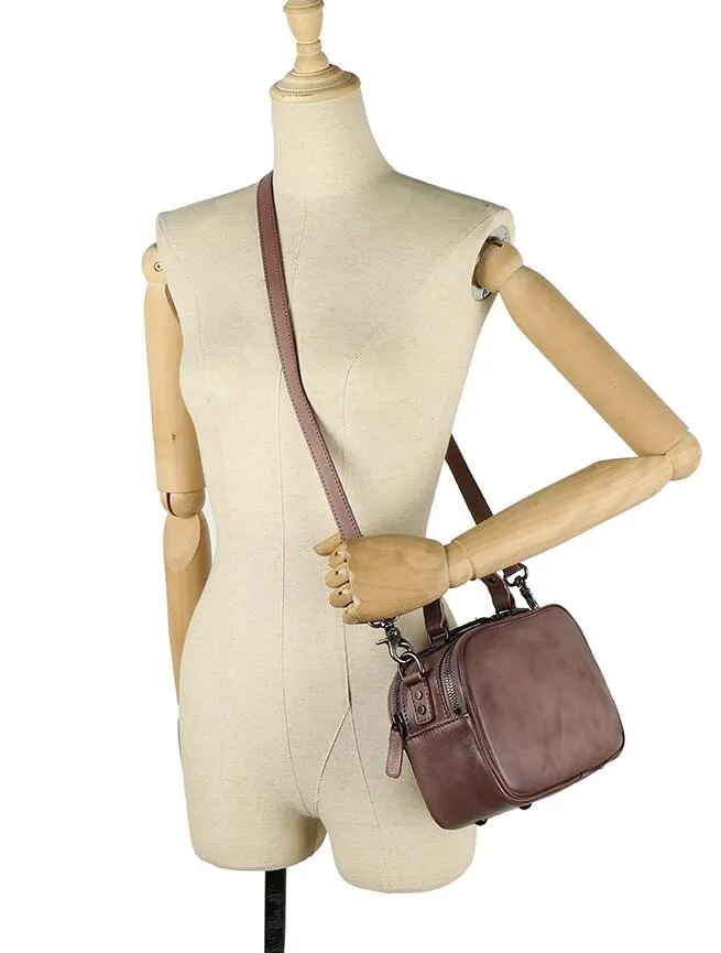 Vintage Ladies Green Leather Handbags Cross Shoulder Bag For Women