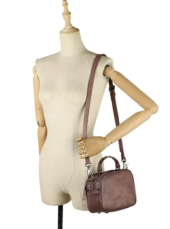Vintage Ladies Green Leather Handbags Cross Shoulder Bag For Women