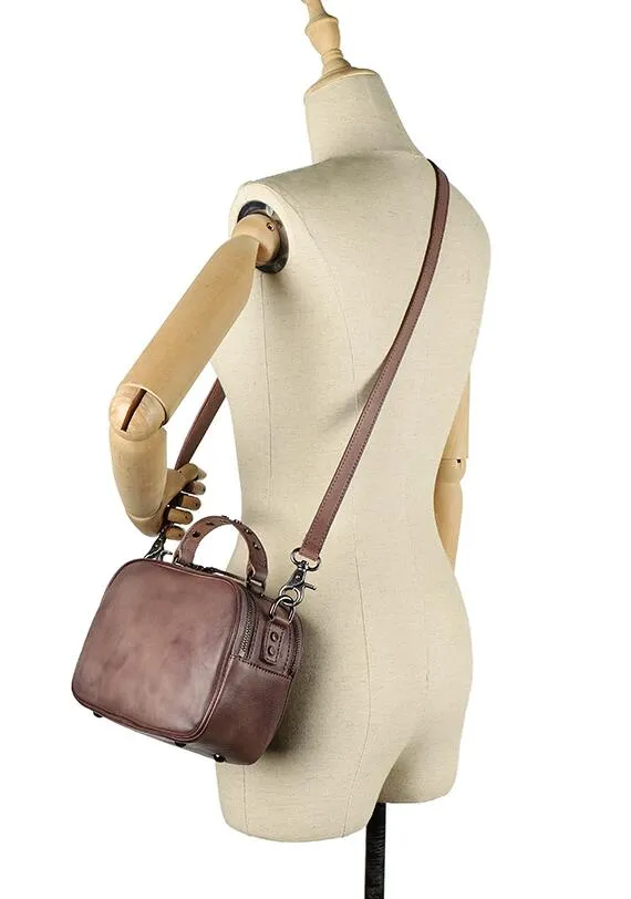 Vintage Ladies Green Leather Handbags Cross Shoulder Bag For Women