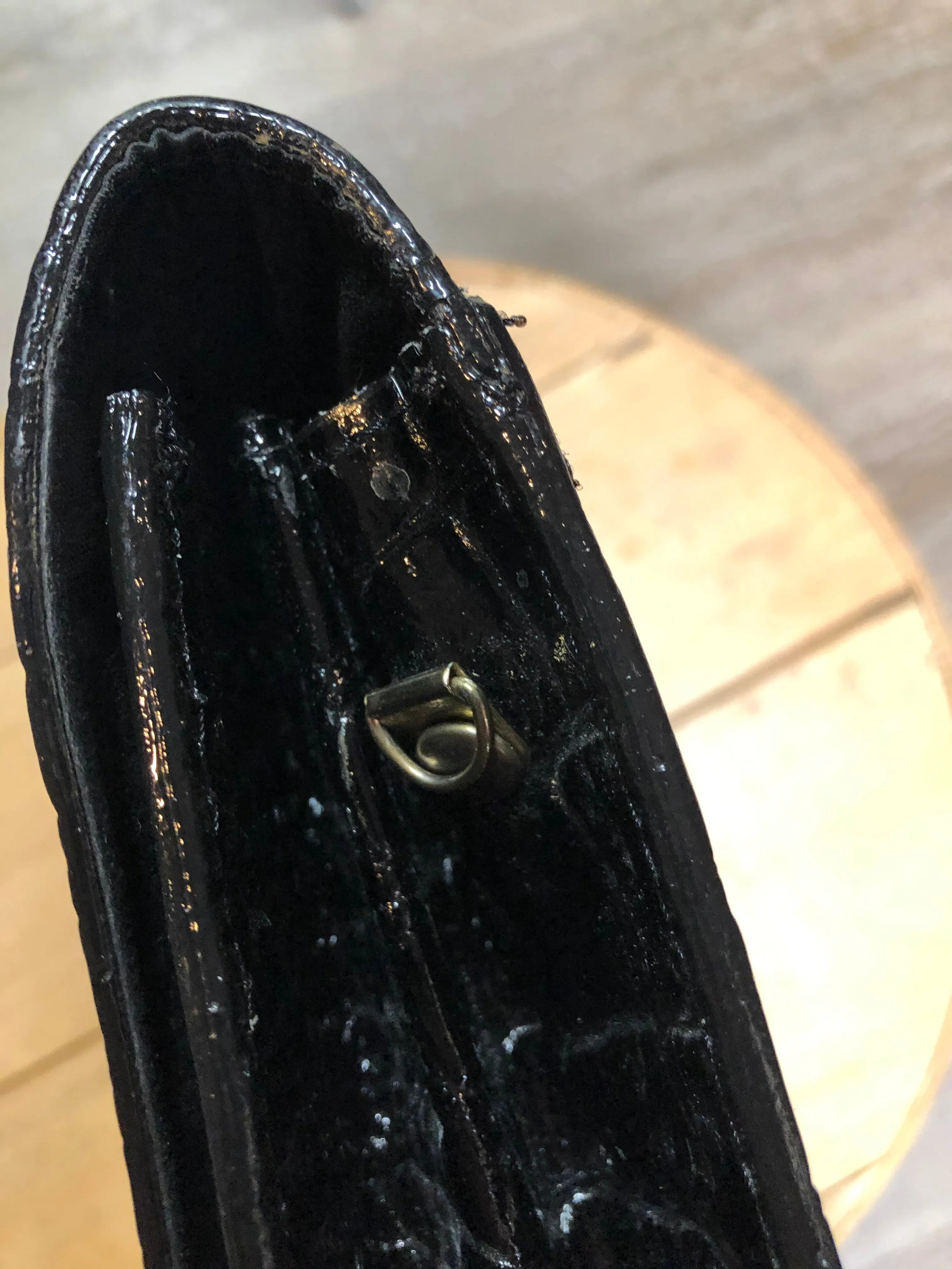 Vintage Remo Black Shiny Reptile Handbag, SOLD