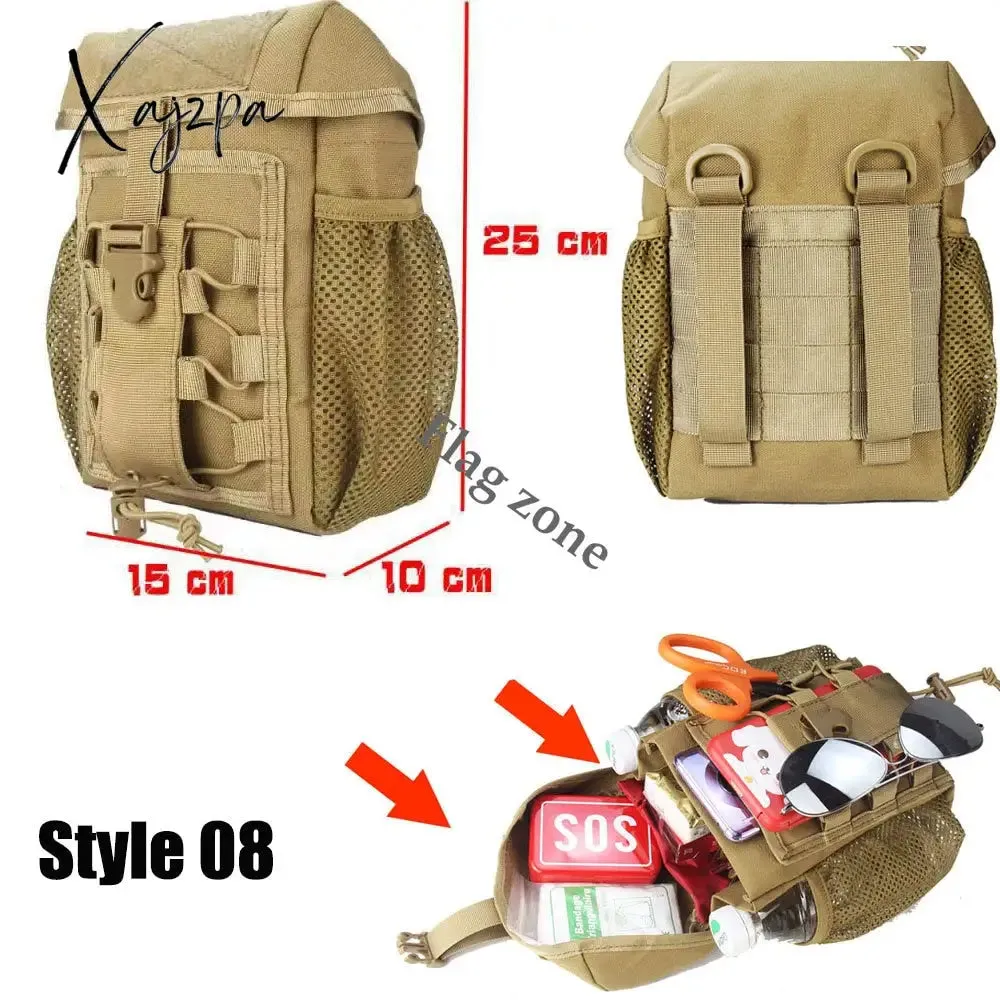 Xajzpa - Military EDC Tactical Bag Waist Belt Pack Hunting Vest Emergency Tools Pack Outdoor Medical First Aid Kit Camping Survival Pouch